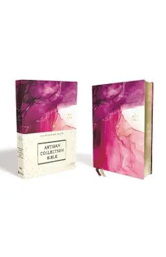 Niv, Artisan Collection Bible, Cloth Over Board, Pink, Art Gilded Edges, Red Letter Edition, Comfort Print - Zondervan