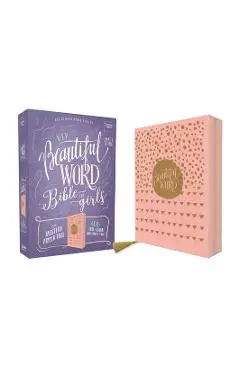 Niv, Beautiful Word Bible for Girls, Updated Edition, Leathersoft, Zippered, Pink, Red Letter, Comfort Print: 600+ Full-Color Illustrated Verses - Zondervan