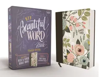 Niv, Beautiful Word Bible, Updated Edition, Peel/Stick Bible Tabs, Cloth Over Board, Multi-Color Floral, Red Letter, Comfort Print: 600+ Full-Color Il, Hardcover/Zondervan