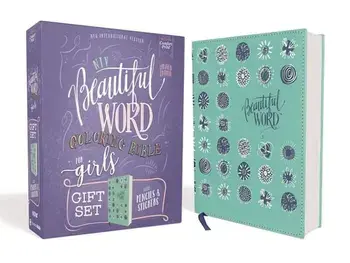 Niv, Beautiful Word Coloring Bible for Girls Pencil/Sticker Gift Set, Updated, Leathersoft Over Board, Teal, Comfort Print: 600 Verses to Color/***