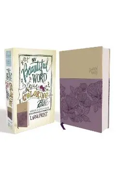NIV, Beautiful Word Coloring Bible, Large Print, Imitation Leather, Purple/Tan - Zondervan