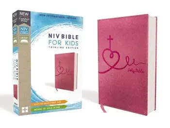 Niv, Bible for Kids, Leathersoft, Pink, Red Letter Edition, Comfort Print: Thinline Edition/Zondervan