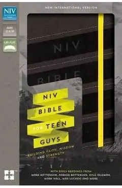 NIV, Bible for Teen Guys, Leathersoft, Charcoal, Elastic Closure: Building Faith, Wisdom and Strength - Zondervan