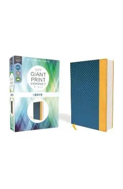 Niv, Giant Print Compact Bible for Boys, Leathersoft, Blue, Red Letter Edition, Comfort Print - Zondervan