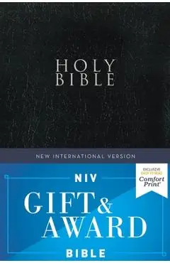 Niv, Gift and Award Bible, Leather-Look, Black, Red Letter Edition, Comfort Print - Zondervan