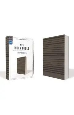 Niv, Holy Bible for Boys, Soft Touch Edition, Leathersoft, Gray, Comfort Print - Zondervan