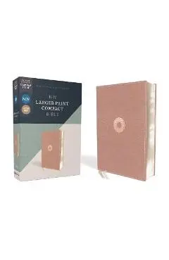 Niv, Larger Print Compact Bible, Leathersoft, Pink, Red Letter, Comfort Print - Zondervan