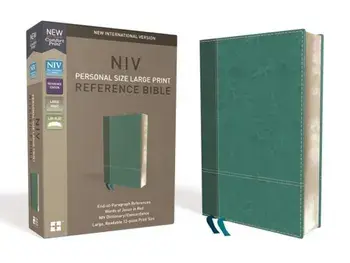 NIV, Personal Size Reference Bible, Large Print, Imitation Leather, Blue, Red Letter Edition, Comfort Print, Hardcover/Zondervan