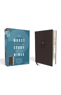 Niv, Quest Study Bible, Leathersoft, Black, Comfort Print: The Only Q and A Study Bible - Christianity Today Intl