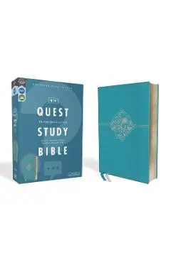 Niv, Quest Study Bible, Leathersoft, Blue, Comfort Print: The Only Q and A Study Bible - Christianity Today Intl