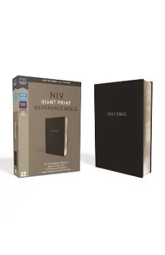 NIV, Reference Bible, Giant Print, Leather-Look, Black, Red Letter Edition, Comfort Print - Zondervan