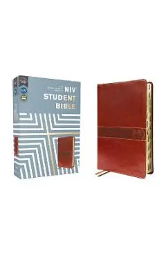 Niv, Student Bible, Leathersoft, Brown, Thumb Indexed, Comfort Print - Philip Yancey
