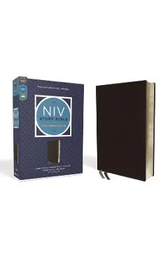 NIV Study Bible, Fully Revised Edition, Bonded Leather, Black, Red Letter, Comfort Print - Kenneth L. Barker