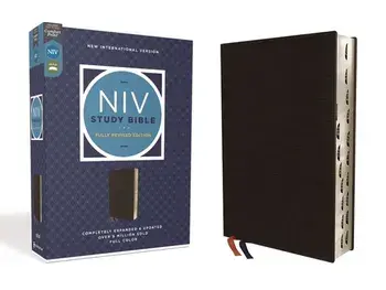 NIV Study Bible, Fully Revised Edition, Bonded Leather, Black, Red Letter, Thumb Indexed, Comfort Print, Bonded Leather/Kenneth L. Barker
