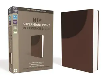 NIV, Super Giant Print Reference Bible, Imitation Leather, Brown, Red Letter Edition, Hardcover/Zondervan