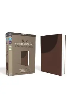 NIV, Super Giant Print Reference Bible, Imitation Leather, Brown, Red Letter Edition - Zondervan