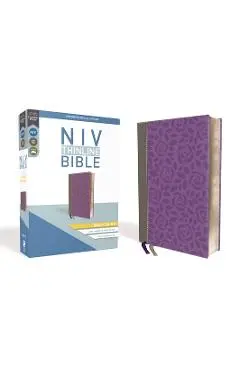 NIV, Thinline Bible, Giant Print, Imitation Leather, Gray/Purple, Red Letter Edition - Zondervan