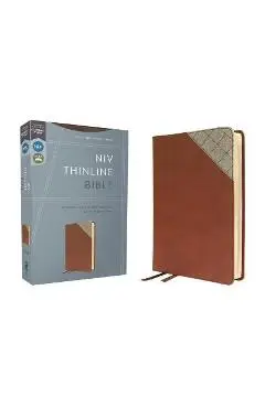 Niv, Thinline Bible, Leathersoft, Brown, Red Letter, Comfort Print - Zondervan