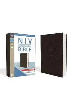 NIV, Value Thinline Bible, Large Print, Imitation Leather, Gray/Black - Zondervan