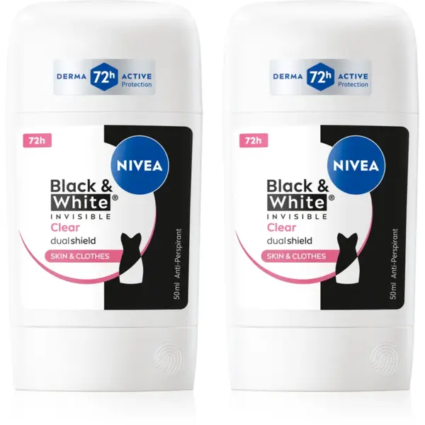 NIVEA Black & White Invisible Clear antiperspirant puternic ambalaj economic
