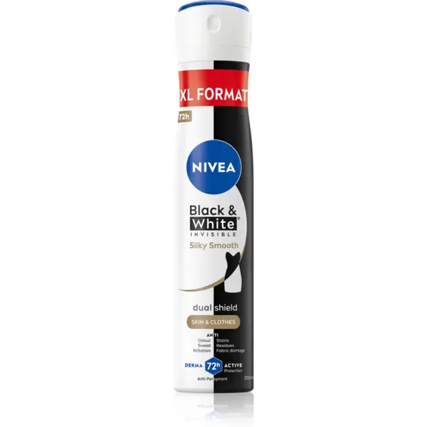 NIVEA Black & White Invisible Silky Smooth spray anti-perspirant pentru femei 200 ml