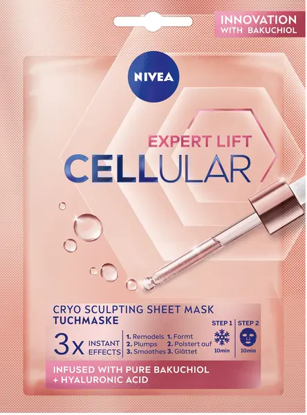 Nivea Cellular Mască de tip folie criogenică Hyaluron Filler Elasticity