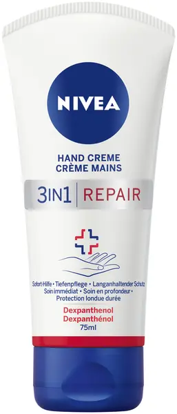 Nivea Cremă de mâini 3 în 1 Repair, 75 ml