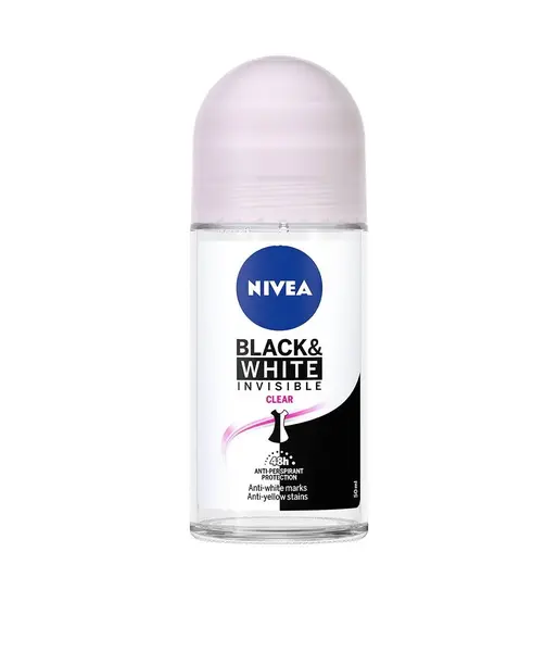 Nivea Deodorant Roll-on, Femei, 50 ml, Invisible Black White Clear