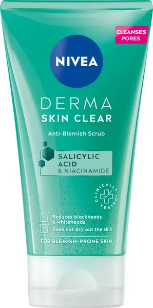 Nivea Derma Skin Clear Scrub facial, 150 ml