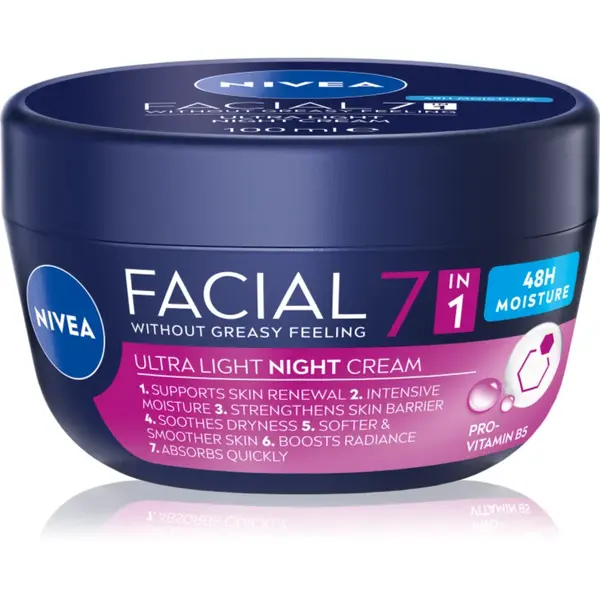 NIVEA Facial Night cremă ușoară de noapte 7 in 1 100 ml