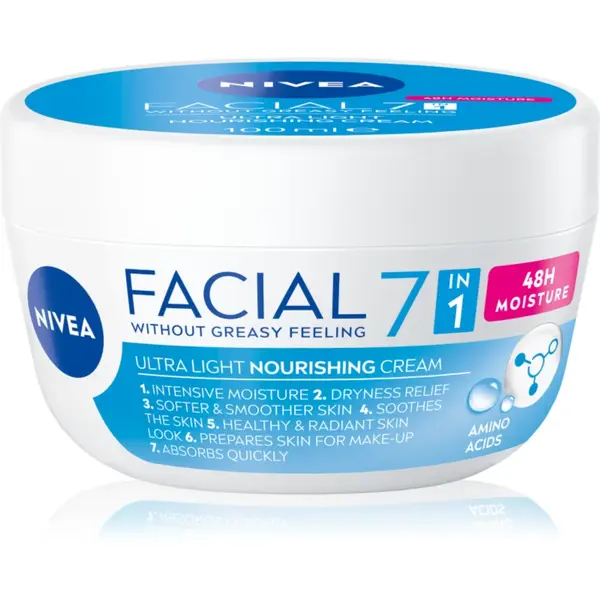 NIVEA Facial Nourishing crema cu textura usoara nutritie si hidratare 7 în 1 100 ml