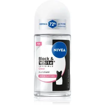 NIVEA Invisible Black & White Clear deodorant roll-on antiperspirant pentru femei