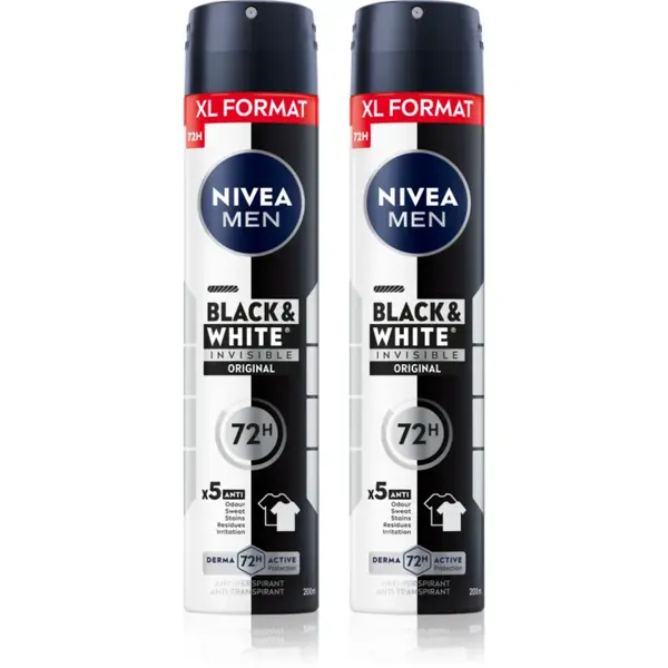 NIVEA MEN Black & White Invisible Original spray anti-perspirant ambalaj economic