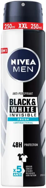 Nivea Men Spray deodorant Black & White, Invisible Fresh, 250 ml