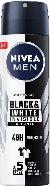 Nivea Men Spray deodorant Black & White, Original, 150 ml