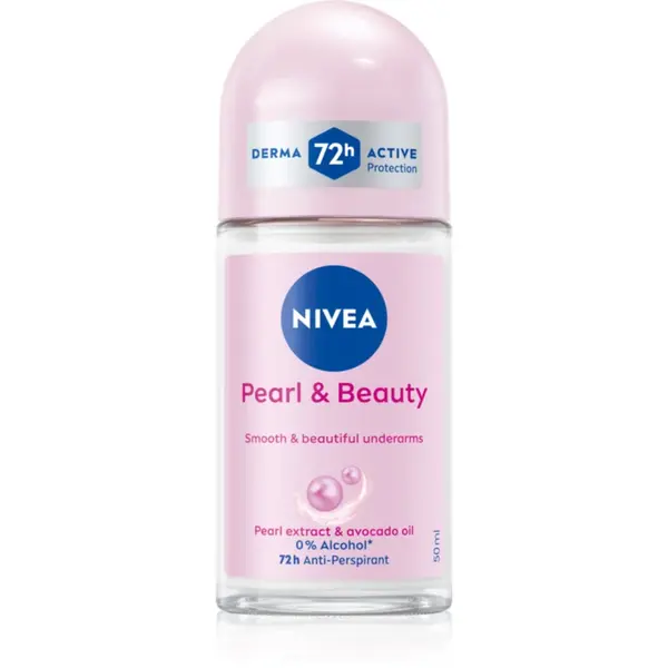 NIVEA Pearl & Beauty deodorant roll-on antiperspirant pentru femei 72h 50 ml
