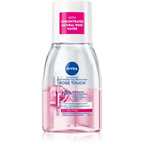 NIVEA Rose Touch demachiant in doua faze pentru ochi 100 ml