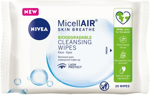 Nivea Servetele demachiante cu apa micelara, 25 buc., asortiman