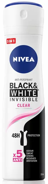 Nivea Spray deodorant Black & White, Clear, 150 ml