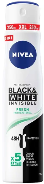 Nivea Spray deodorant Black & White, Fresh, 250 ml