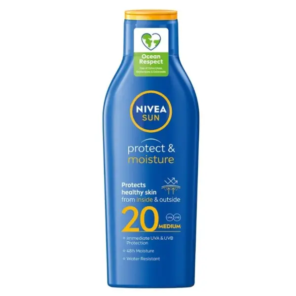 Nivea Sun Protect & Moisture Loțiune hidratantă de protecție solară SPF 20 Volum 200 ml