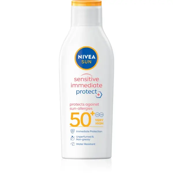 NIVEA SUN Sensitive Immediate lotiune de plaja pentru pielea sensibila SPF 50+ 200 ml