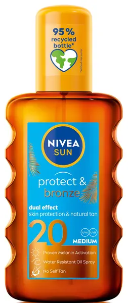 Nivea Sun Ulei de protecție solară Protect & Bronze, SPF20, 200 ml