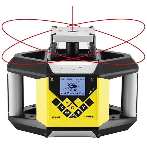Nivelă laser rotativă cu fascicul roșu (2 planuri, pantă digitală), cu afisare digitala - NL340R Digital - Nivel System
