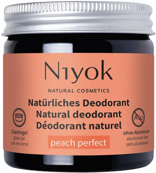 Niyok Cremă antiperspirantă naturală 2 în 1 Peach Perfect, 40 ml