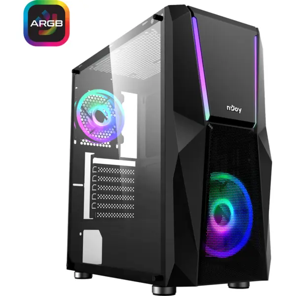 Njoy Carcasa nJoy Fort, Middle Tower, ATX, fara sursa, Black