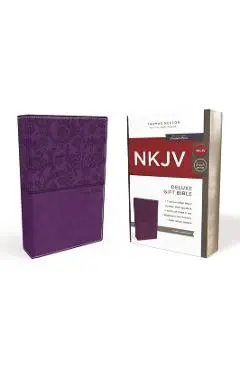 NKJV, Deluxe Gift Bible, Imitation Leather, Purple, Red Letter Edition - Thomas Nelson