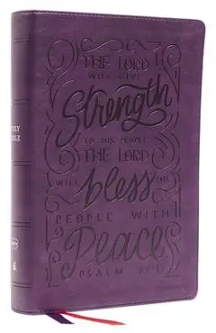 Nkjv, Giant Print Center-Column Reference Bible, Verse Art Cover Collection, Leathersoft, Purple, Thumb Indexed, Red Letter, Comfort Print: Holy Bible - Thomas Nelson
