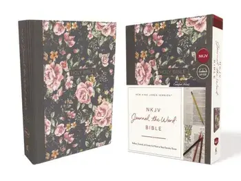 NKJV, Journal the Word Bible, Cloth Over Board, Gray Floral, Red Letter Edition, Comfort Print: Reflect, Journal, or Create Art Next to Your Favorite, Hardcover/Thomas Nelson