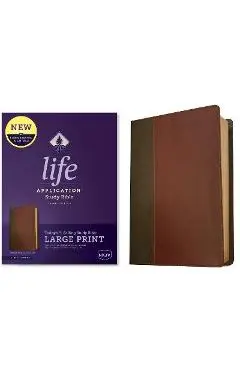NKJV Life Application Study Bible, Third Edition, Large Print (Red Letter, Leatherlike, Brown/Mahogany) - Tyndale
